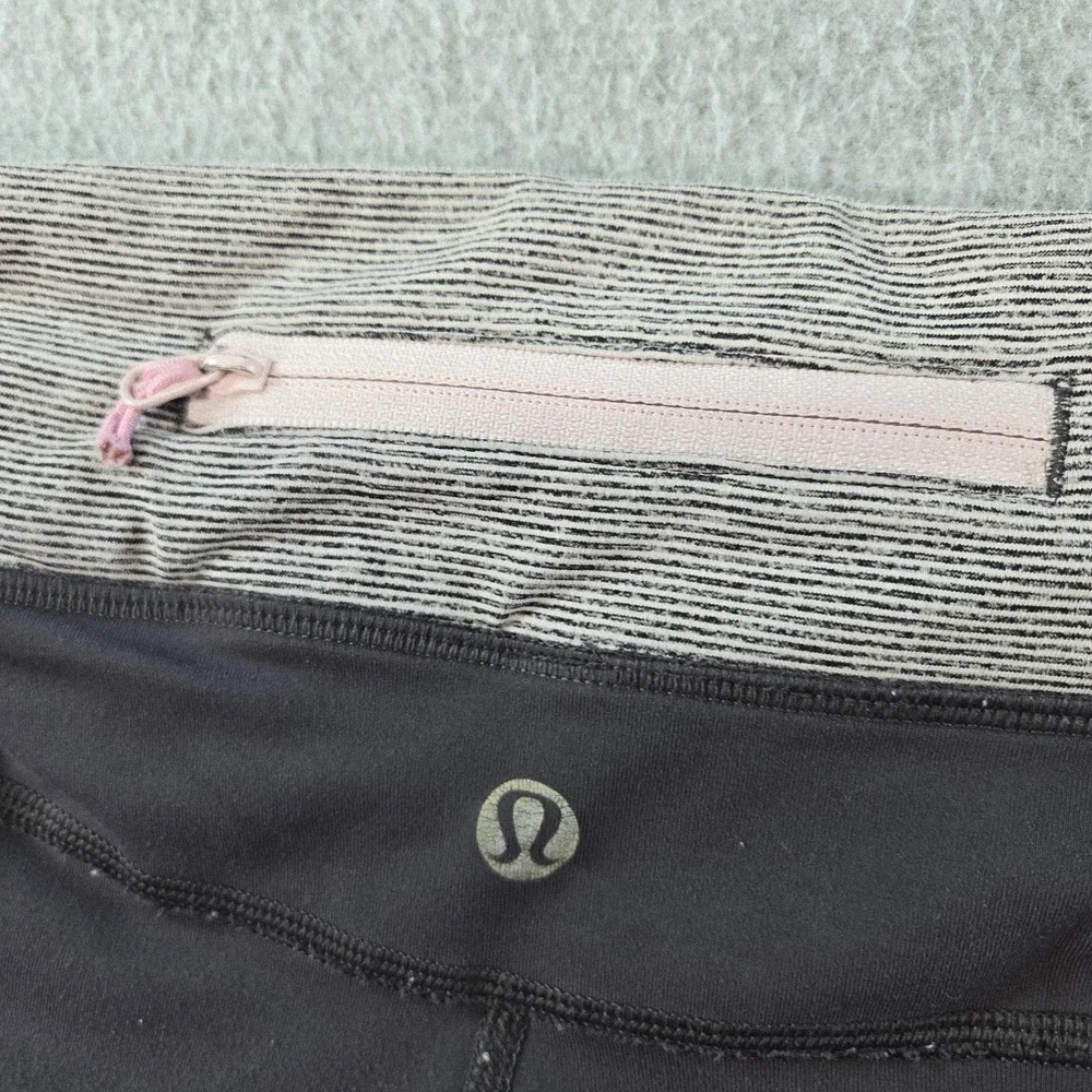 Lululemon Leggings Womens‎ 6 Black Capri Pockets Zip Pocket High Rise Yoga